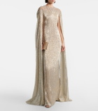 Oscar de la Renta Embellished silk gown