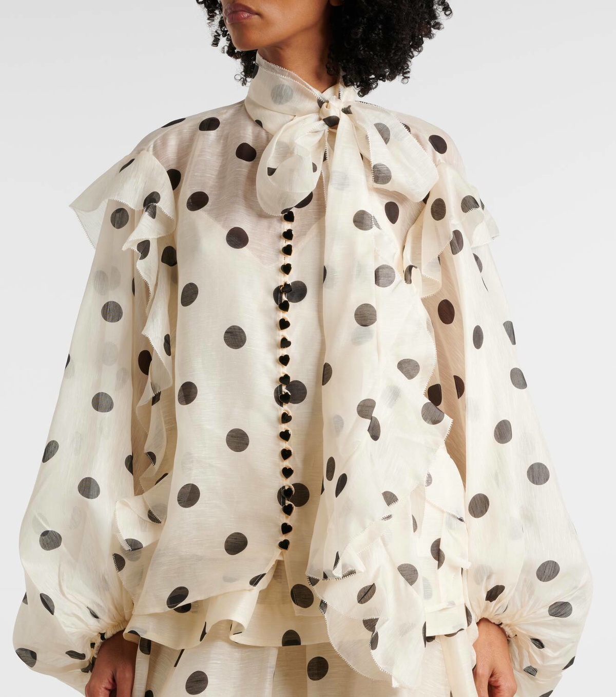 ZIMMERMANN ジマーマン ワンピース Crush polka-dot 998527 Zimmermann - Crush Black & White Polka Dot V-Neck Midi Dress