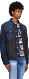 Dsquared2 Navy & Black Denim Puffer Jean Jacket