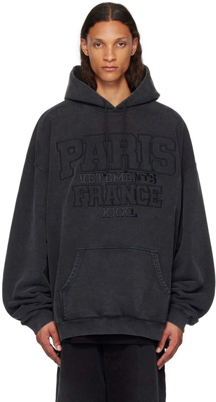 VETEMENTS Black 'Paris XXXL' Hoodie Vetements