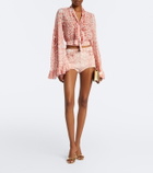 Roberto Cavalli Leopard-print denim shorts