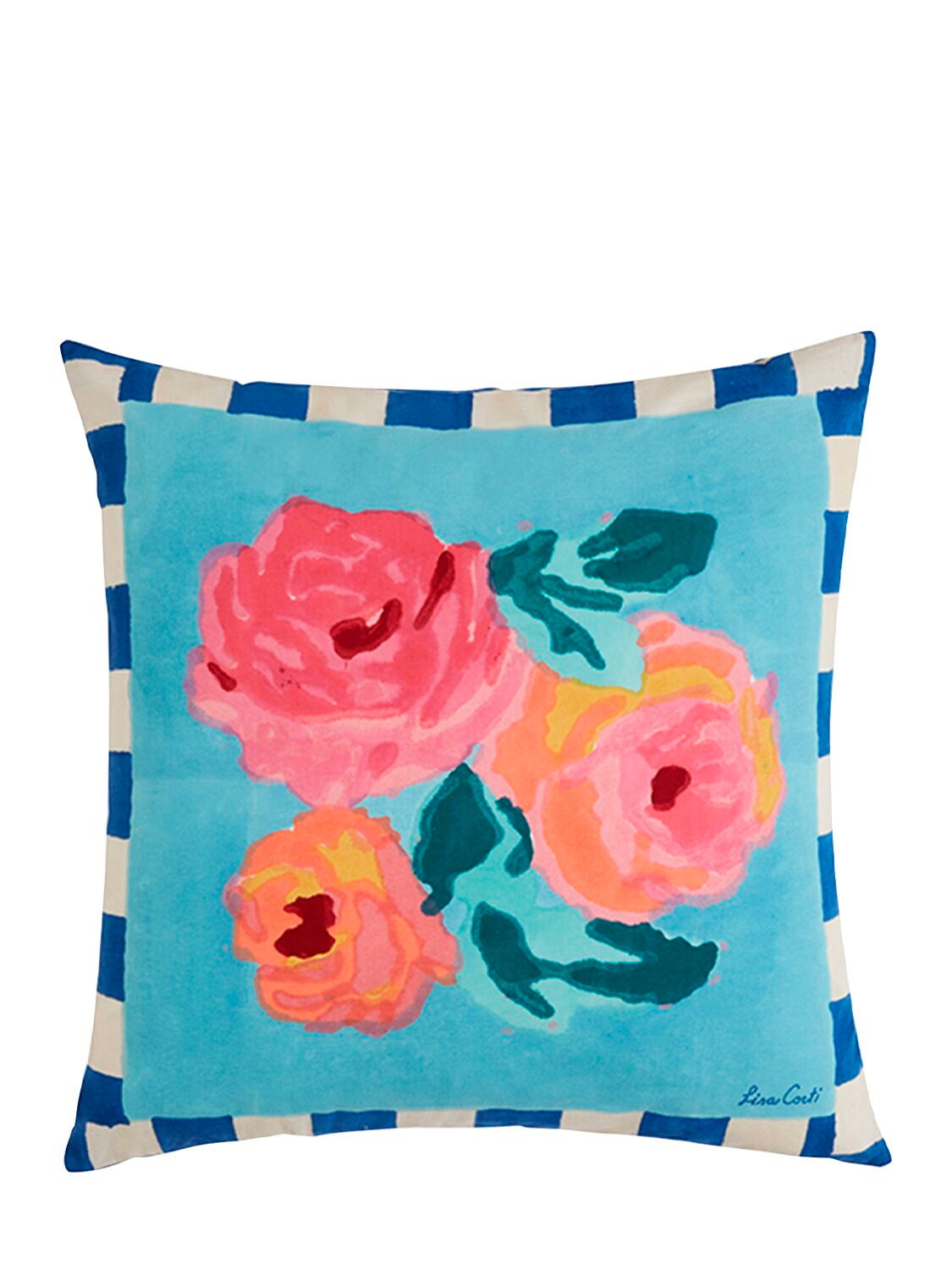 LISA CORTI Nizam Stripes Blue Cushion