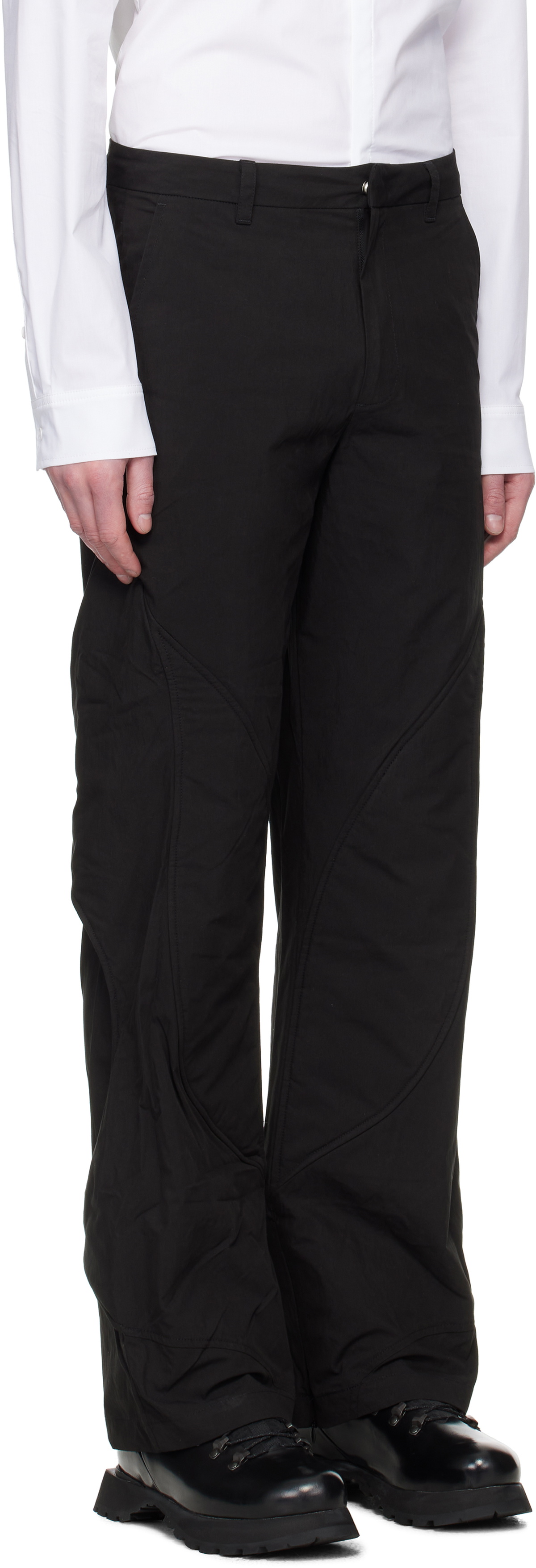 パンツ HELIOT EMIL CONCORDANCE PUFFED CARGO HELIOT EMIL Black Concordance Puffed Cargo Trousers Heliot Emil