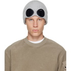 C.P. Company Gray Extrafine Merino Wool Goggle Beanie
