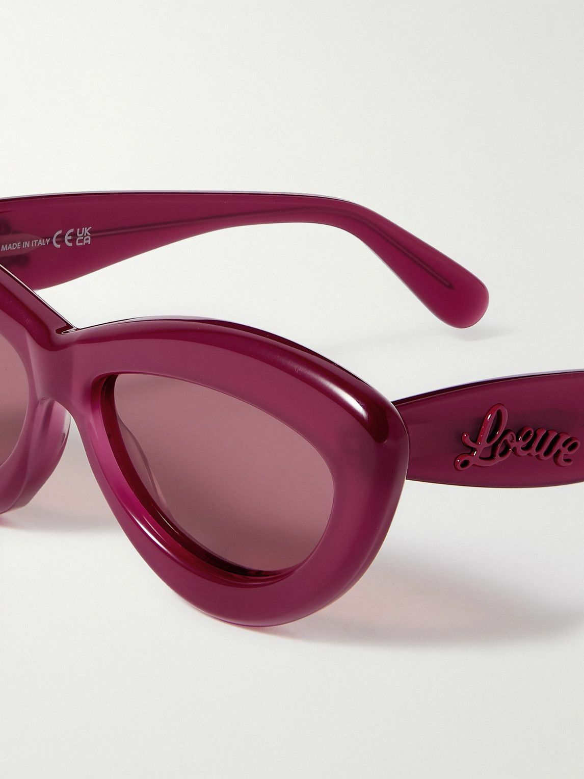 【関税&送料込】Loewe Burgundy Acetate Sunglasses Rectangular sunglasses Red - LOEWE
