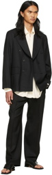 Our Legacy Black Unconstructed Double Breasted Blazer