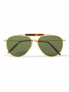 TOM FORD - Aviator-Style Gold-Tone Sunglasses