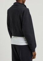 Frame Layered Half-zip Jersey Sweatshirt Navy