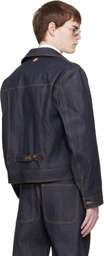 Thom Browne Navy Selvedge Denim Backstrap Utility Jacket