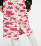 Dries Van Noten - Printed pleated pencil skirt