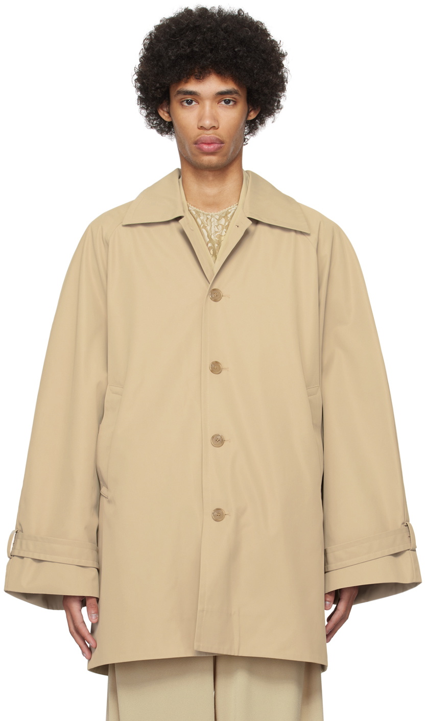 Birrot Beige Spread Collar Coat