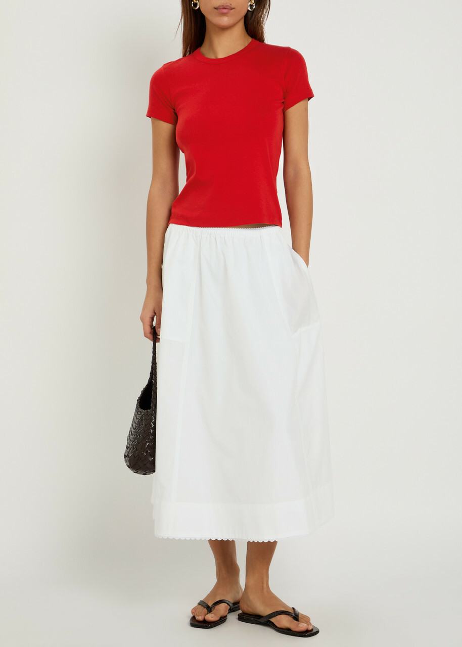 Vince Shrunken 90s Cotton and Modal-blend T-shirt Red