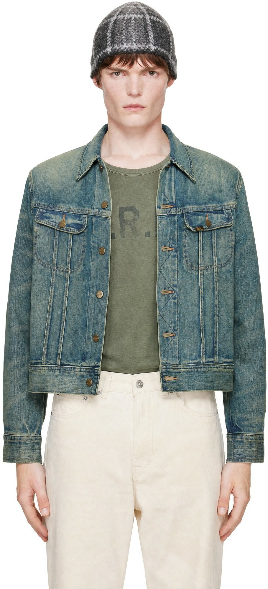 RRL Blue Indigo Denim Trucker Jacket