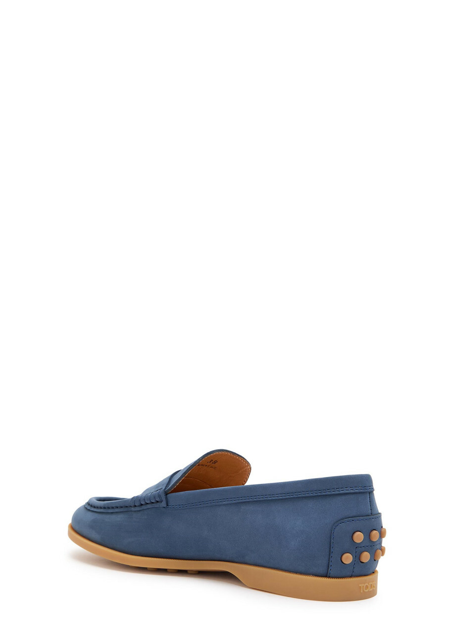 Tods Gomma Leggero Nubuck Loafers Blue