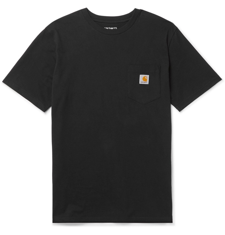 Photo: Carhartt WIP - Logo-Appliquéd Cotton-Jersey T-Shirt - Black