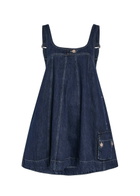 Damson Madder Immy Panelled Denim Mini Dress Dark Blue