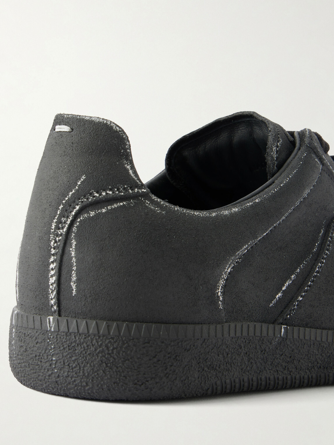 Maison Margiela - Replica Blackboard-Effect Leather Sneakers - Black
