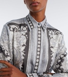 Versace Medusa printed silk twill shirt dress