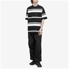 Comme des Garçons Homme Men's Horizontal Stripe Pocket T-Shirt in Black/White