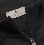 Canali - Slim-Fit Cotton Zip-Up Cardigan - Black