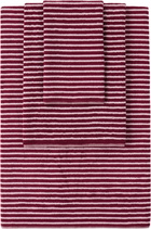 Tekla Burgundy & Pink Striped Towel Set, 3 pcs