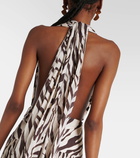 Alexandra Miro Marie Rose zebra-print cotton maxi dress