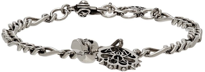 Photo: Alexander McQueen Silver Studded Seal & Skull Bracelet