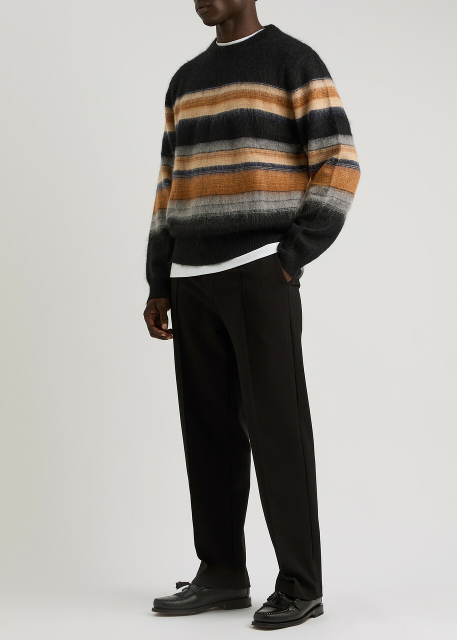 Wax London Wilde Striped Wool-blend Jumper Black