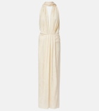 Johanna Ortiz Scarf-detail jacquard maxi dress