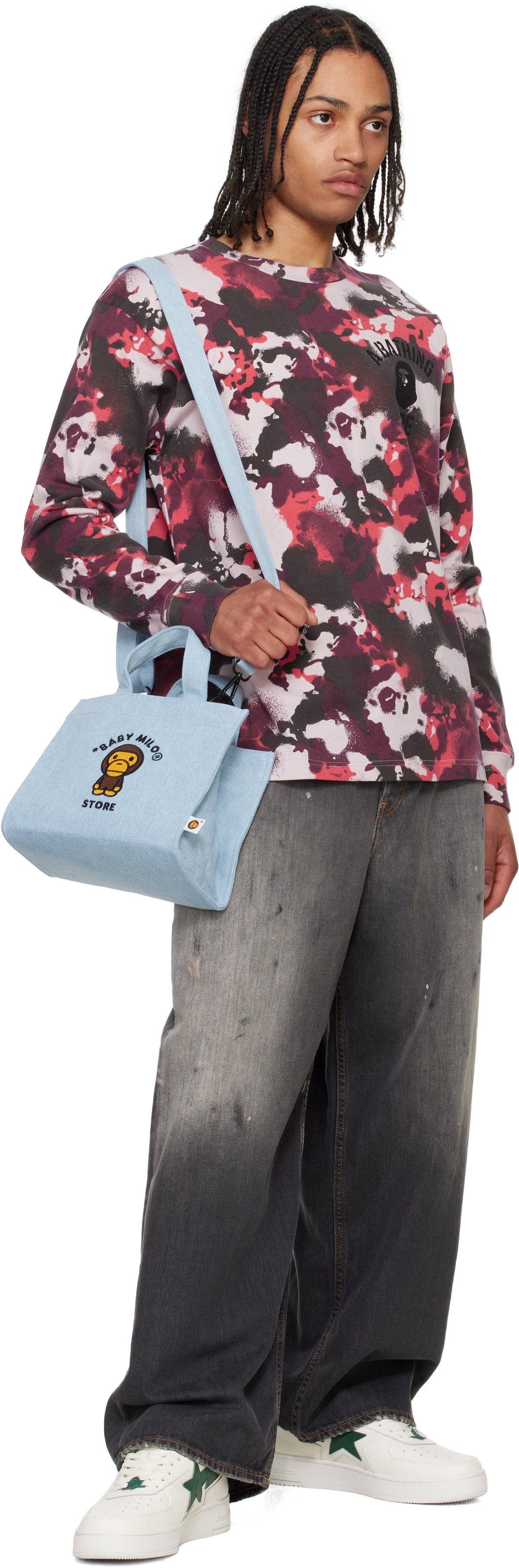BAPE BABY MILO DENIM SMALL TOTE BAG