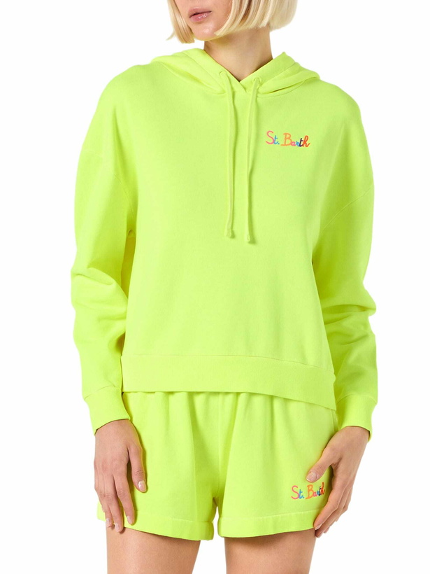 Photo: MC2 Saint Barth Fluo Yellow Hoodie With St. Barth Embroidery