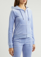 Juicy Couture Robertson Hooded Velour Sweatshirt Mid Blu