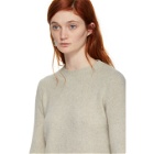 The Elder Statesman Off-White Cashmere Simple Cropped Crewneck Sweater
