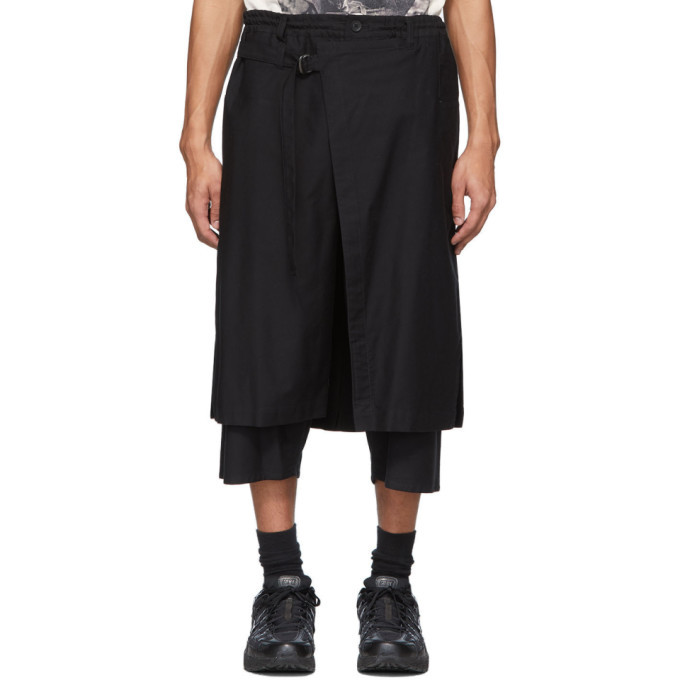 Yohji Yamamoto Black Regular Wrapped Trousers Yohji Yamamoto