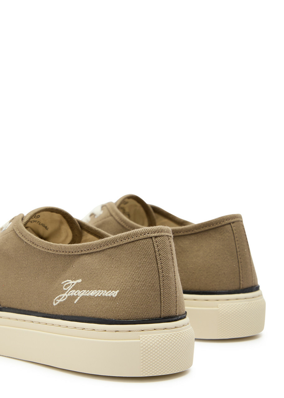 Jacquemus Les Fefe Logo-embroidered Canvas Sneakers Khaki