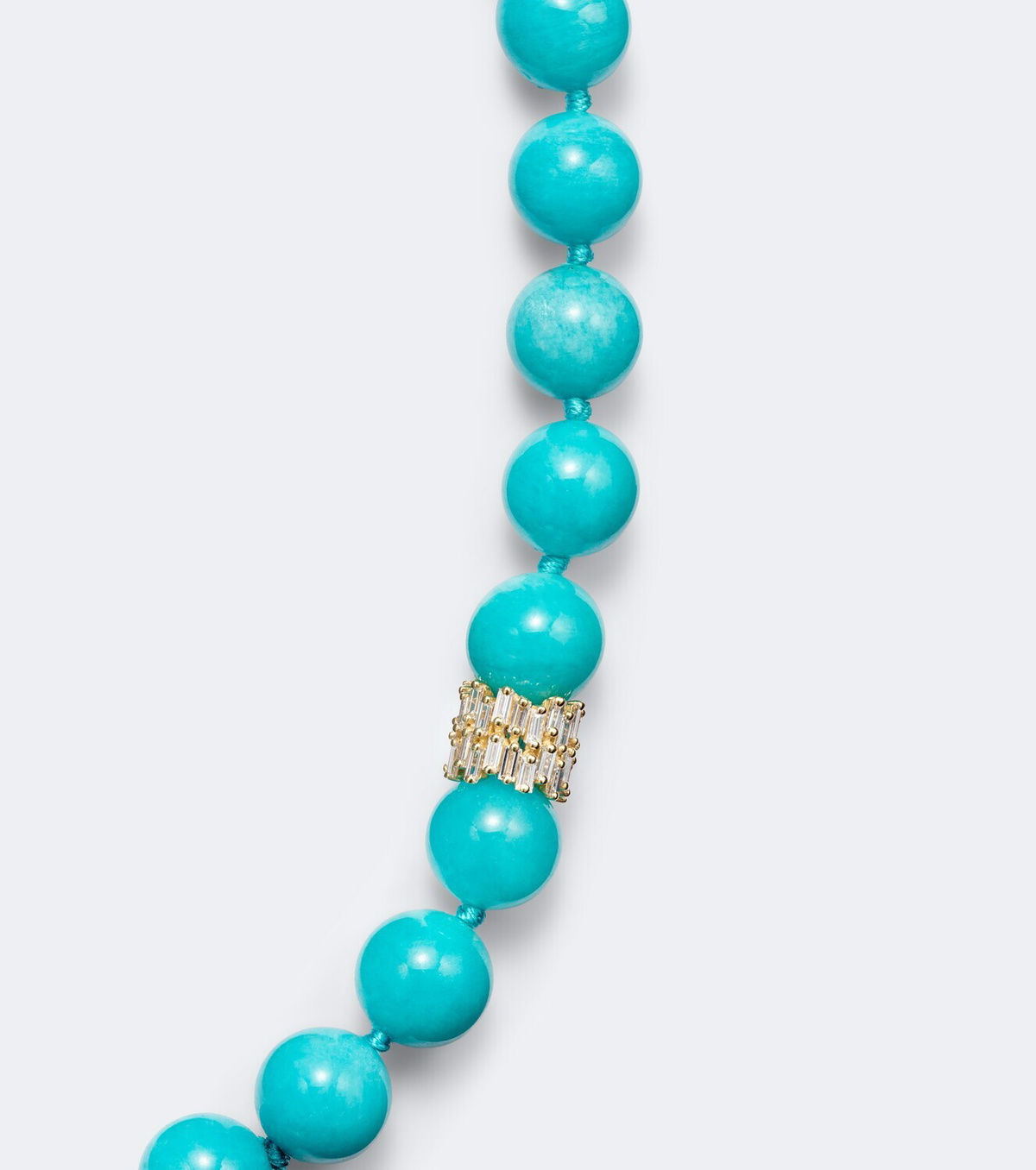 Suzanne Kalan 18kt gold necklace with amazonites and diamonds