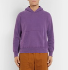 Remi Relief - Cropped Loopback Cotton-Jersey Hoodie - Men - Purple
