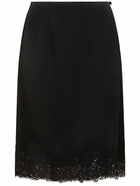 STELLA MCCARTNEY Iconic Satin & Lace Knee Length Skirt