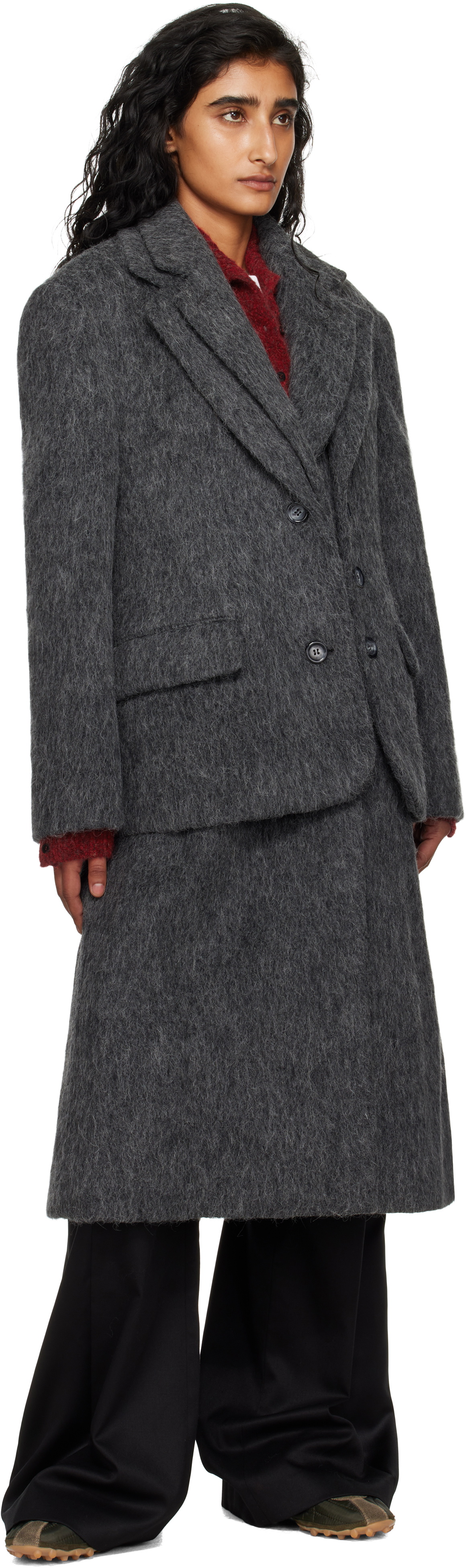 Andersson Bell Gray Layered Blazer Coat