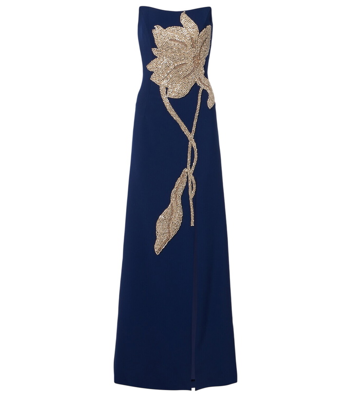 Photo: Costarellos Fara crystal-embellished crêpe gown