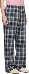 ERL Navy Plaid Sweatpants