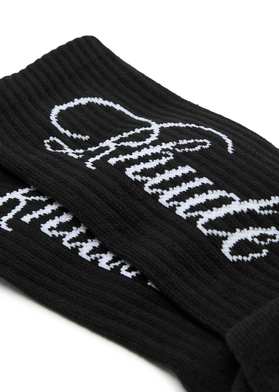 Rhude Logo-intarsia Cotton-blend Socks - Black And White - One Size