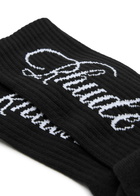 Rhude Logo-intarsia Cotton-blend Socks - Black And White - One Size