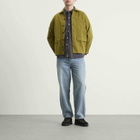 Drake's Men's Textured Twill 3-Pocket Overshirt in Military Grn