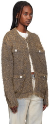 doublet Gray Tweed Knit Cardigan