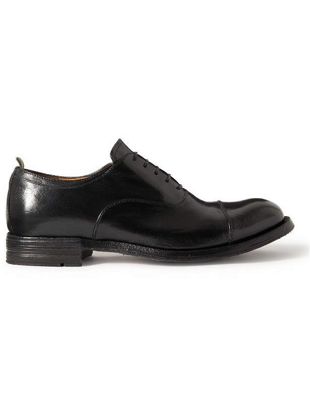 Photo: Officine Creative - Balance 006 Burnished Leather Oxford Shoes - Black
