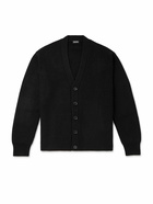 Zegna - Ribbed Oasi Cashmere and Cotton-Blend Cardigan - Black