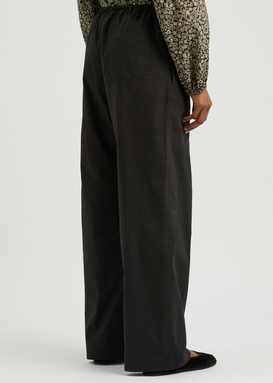 Matteau Wide-leg Cotton Trousers Black