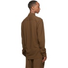 Lemaire Brown Crepe Jersey Long Sleeve Polo