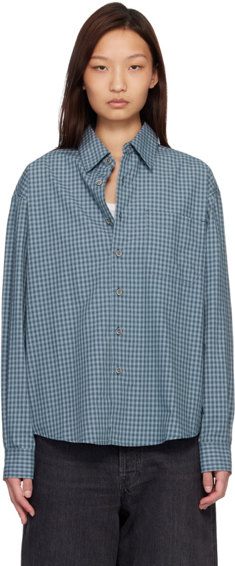 Photo: COOR Navy Micro Ombre Check Shirt